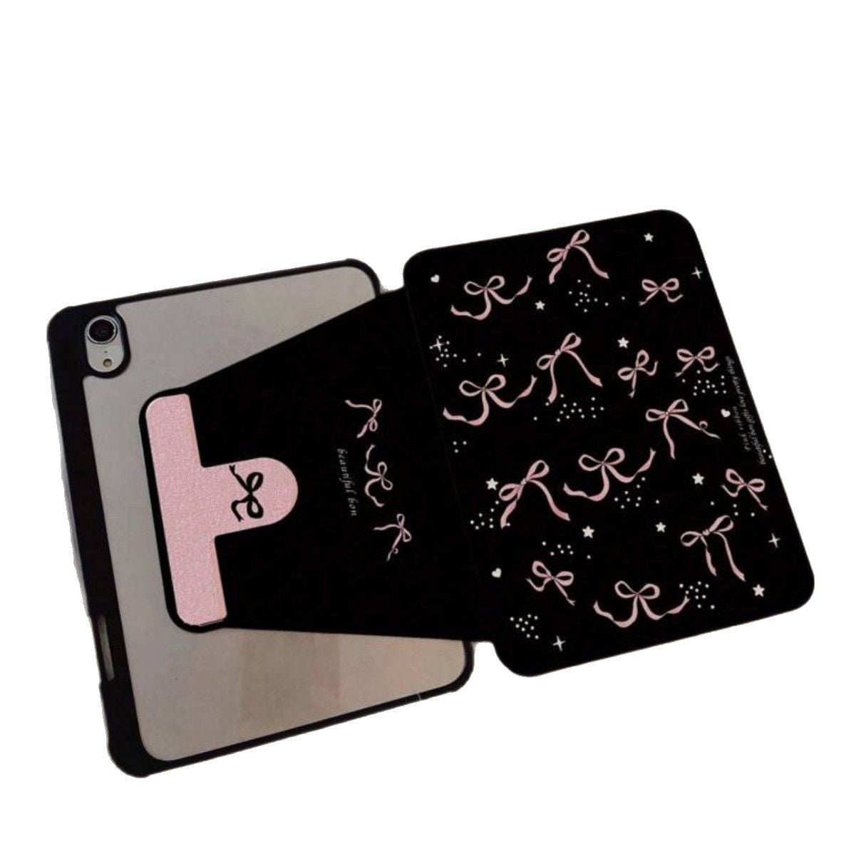Black Bow Rotatablecover for iPad 10 Case with Pen Slot 10.2 Inch Protective Cover for ipad Air 654 Tablet case