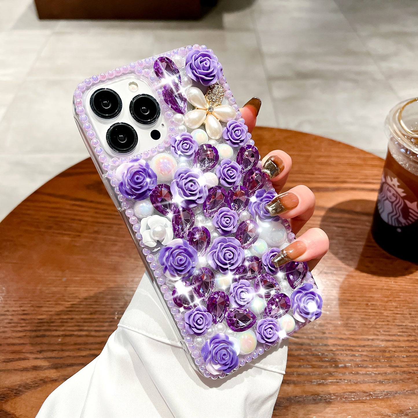 Pearl flower luxury case for iPhone16 15 14 13 12 11 Pro Max