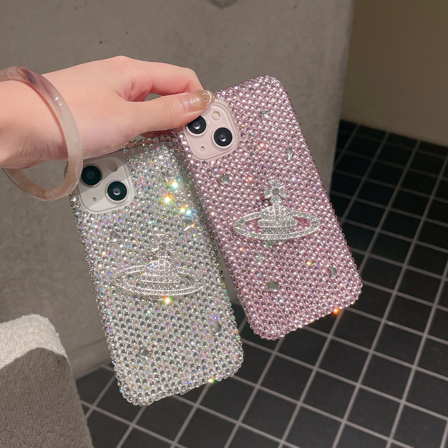 3D Rhinestone Luxury Diamond Phone Case For iPhone 16 15 14 13 Pro Max 13 14 15 16 plus Glitter Protective Cover