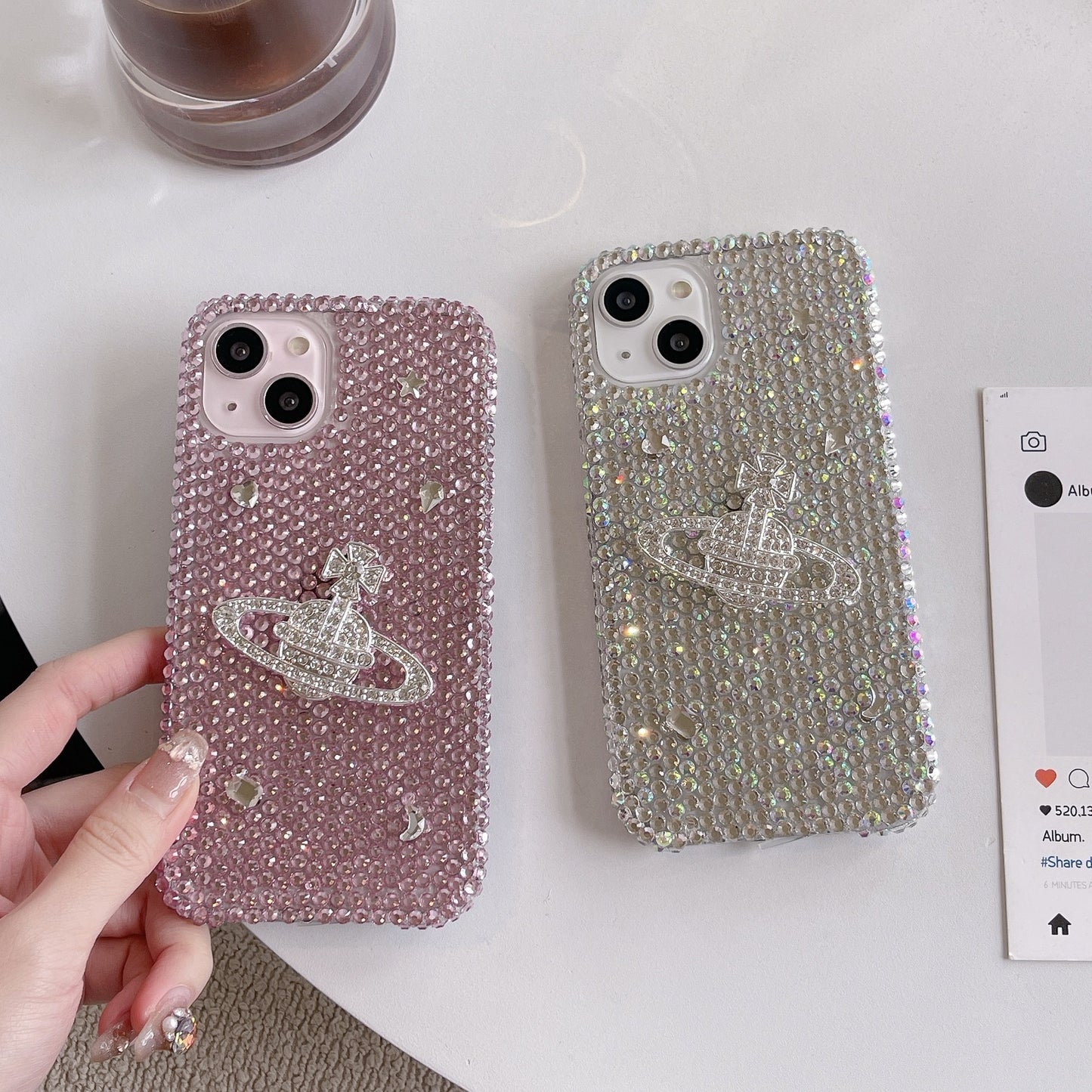 3D Rhinestone Luxury Diamond Phone Case For iPhone 16 15 14 13 Pro Max 13 14 15 16 plus Glitter Protective Cover