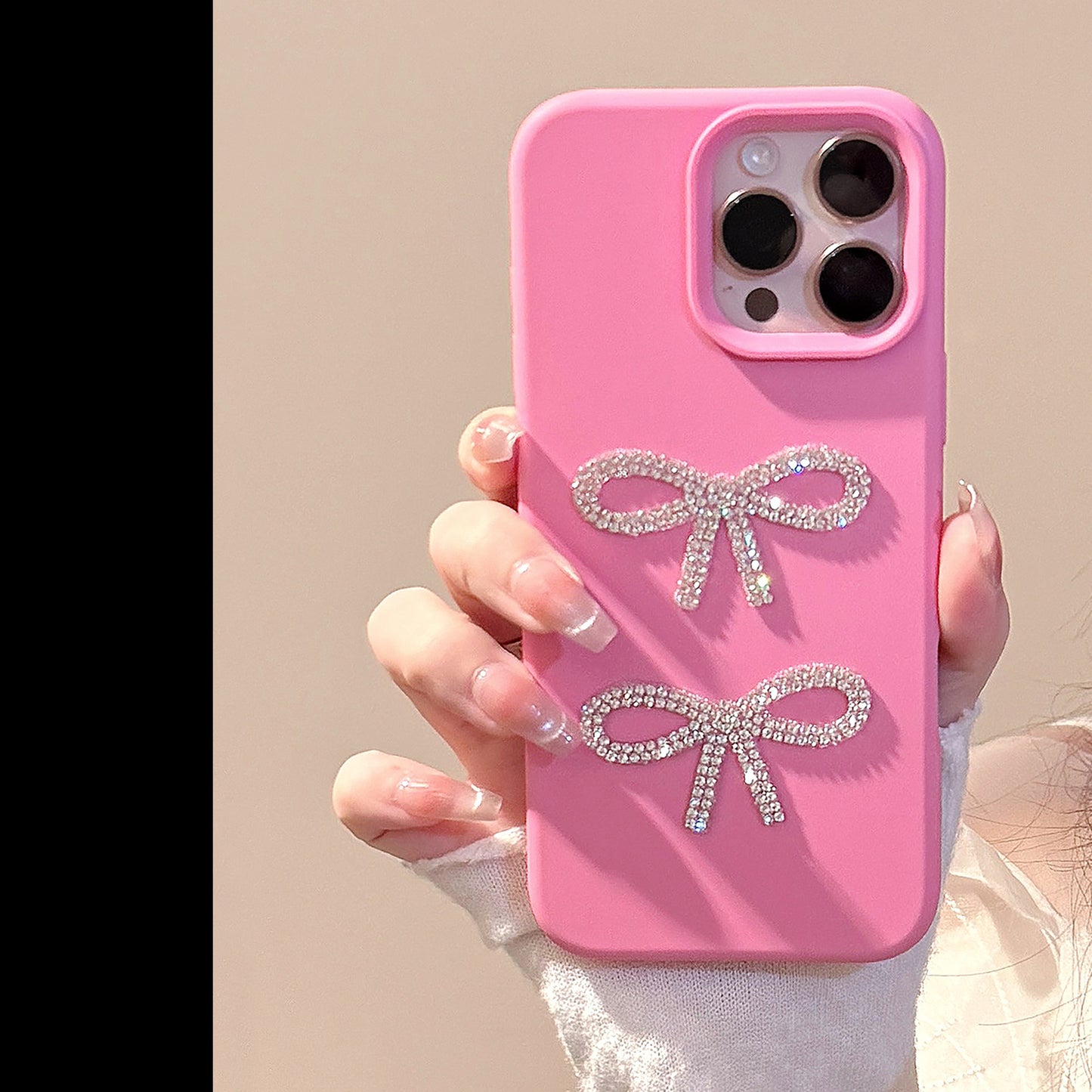 Candy color glitter bow case for iphone11 12 13 14 15 16 2025 trendy design