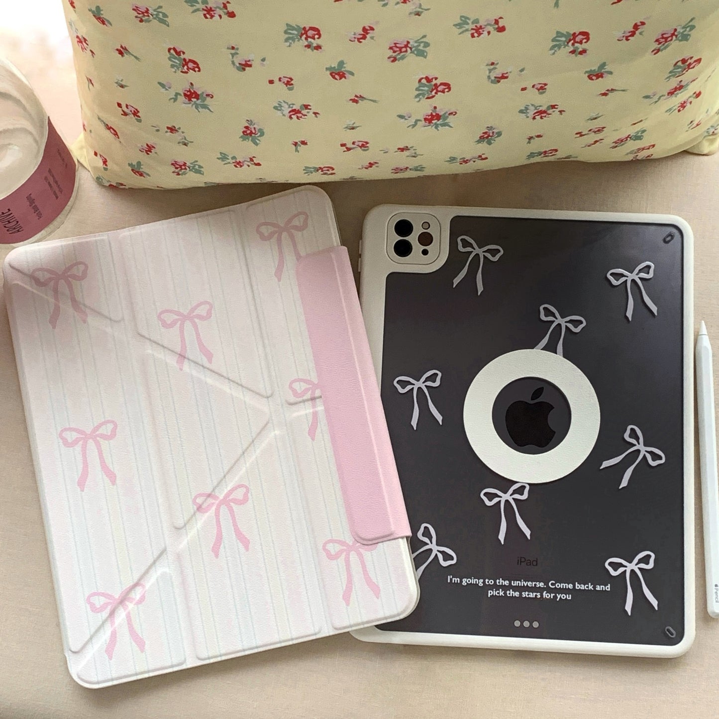 Ins style bow magnetic split protective for ipad pro11 air5 4 with pen slot new case for ipad 13 inches