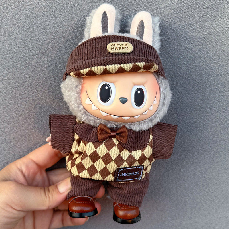 Doll Clothes Set For labubu 17cm Plush Doll Accessories Toys Birthday And Christmas Gifts