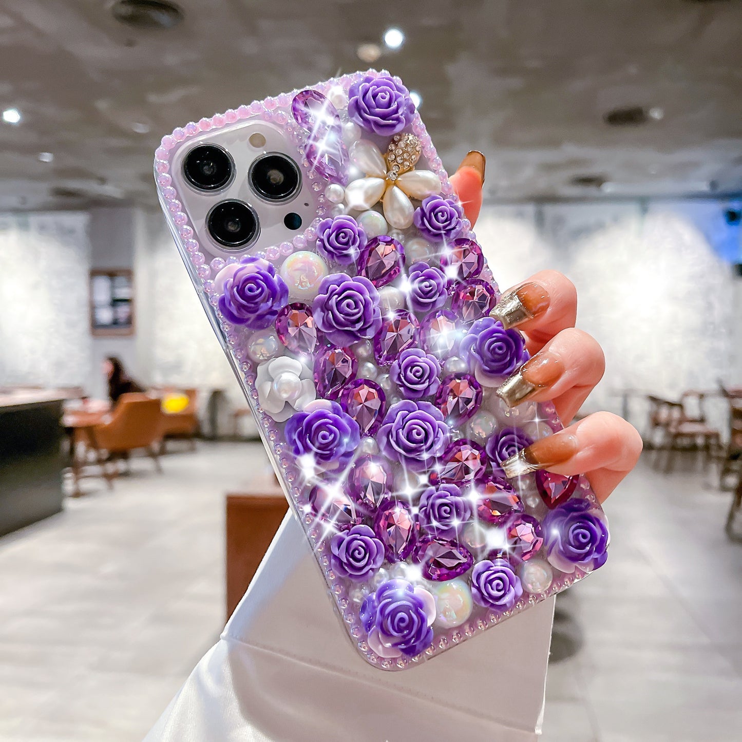 Pearl flower luxury case for iPhone16 15 14 13 12 11 Pro Max