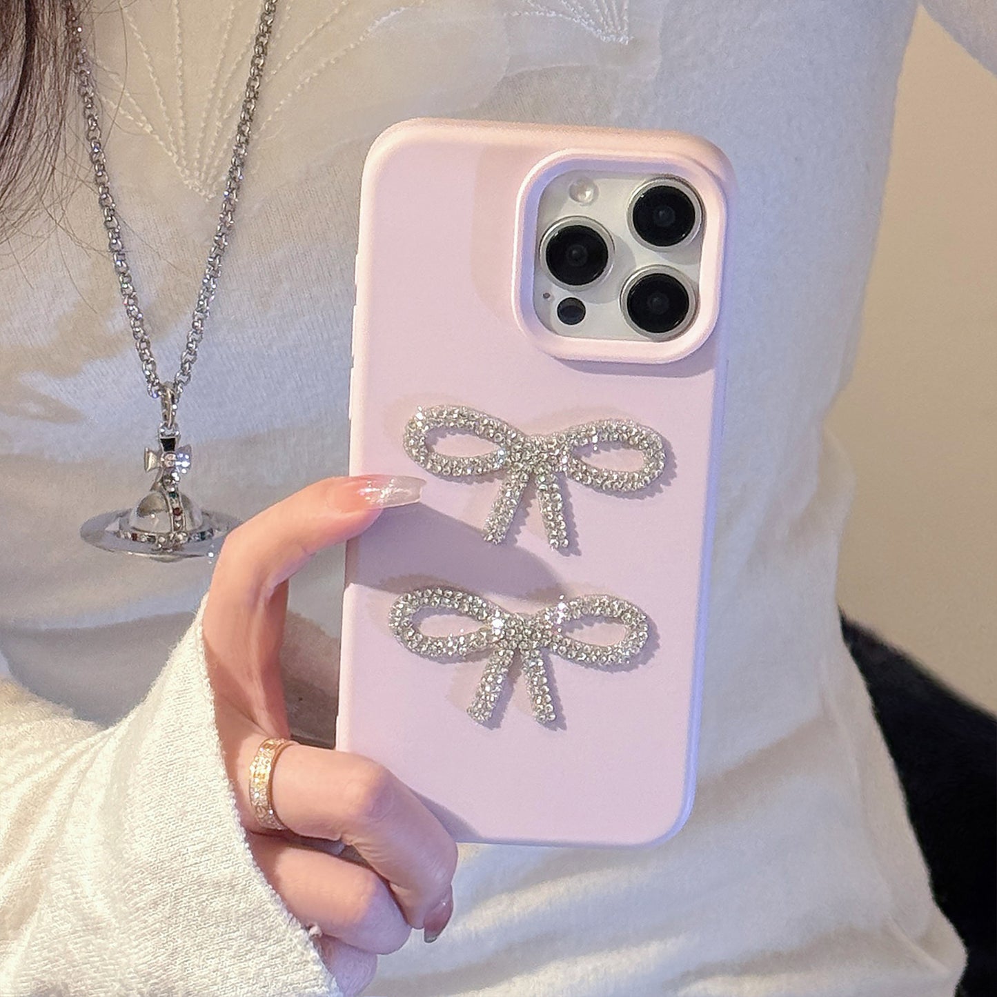 Candy color glitter bow case for iphone11 12 13 14 15 16 2025 trendy design