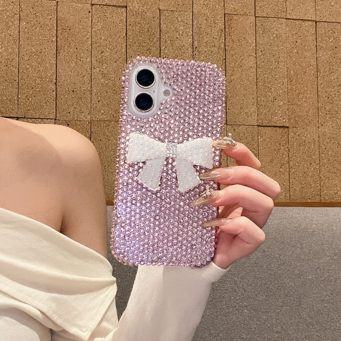 3D Pearl Bow Rhinestone Case for iPhone16 15 14 Pro Max Luxury new Cover for iphone16 15 14 phone cover