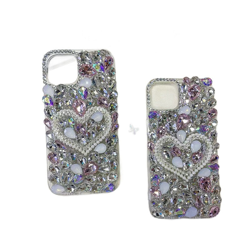 Luxury Diamond Pearl case for iPhone Case Rhinestone Glitter Cover Full Diamond Design for Apple iphone 16 16 pro 16 pro max