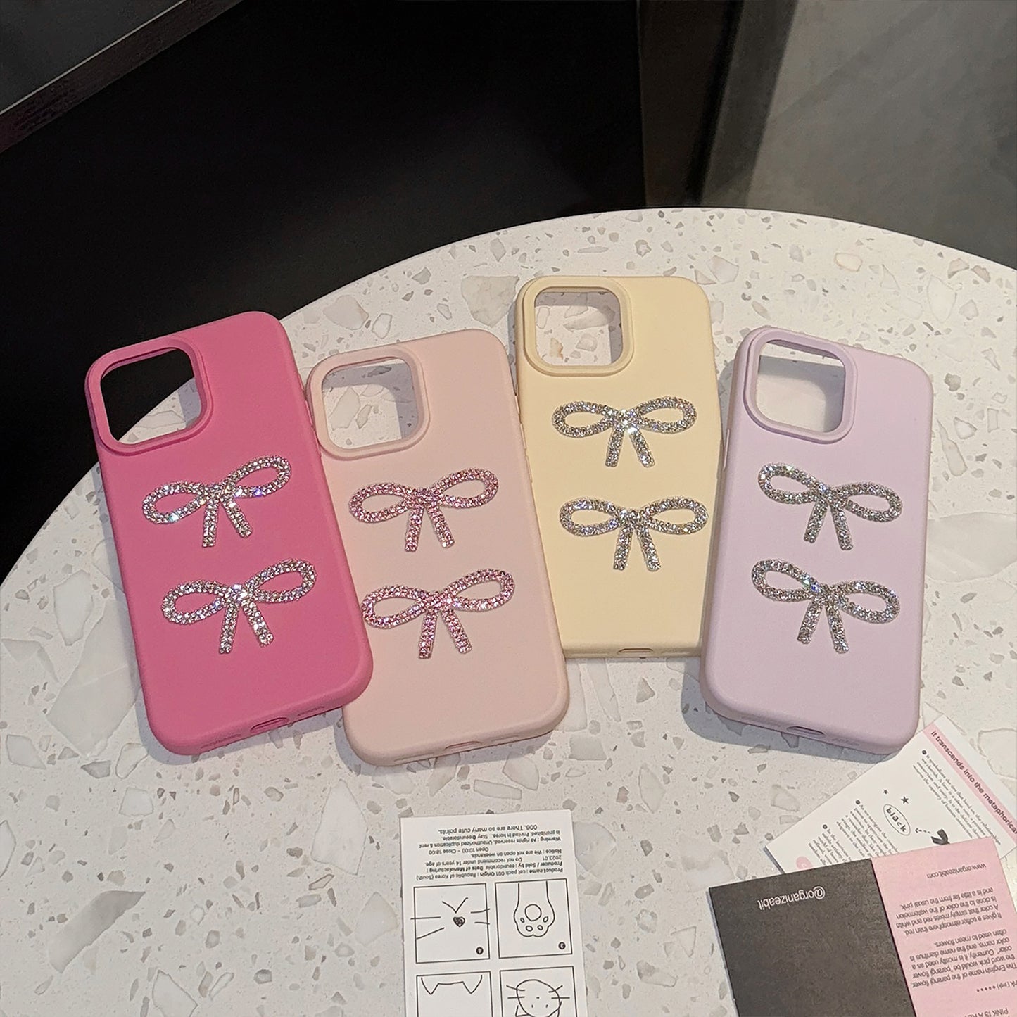 Candy color glitter bow case for iphone11 12 13 14 15 16 2025 trendy design