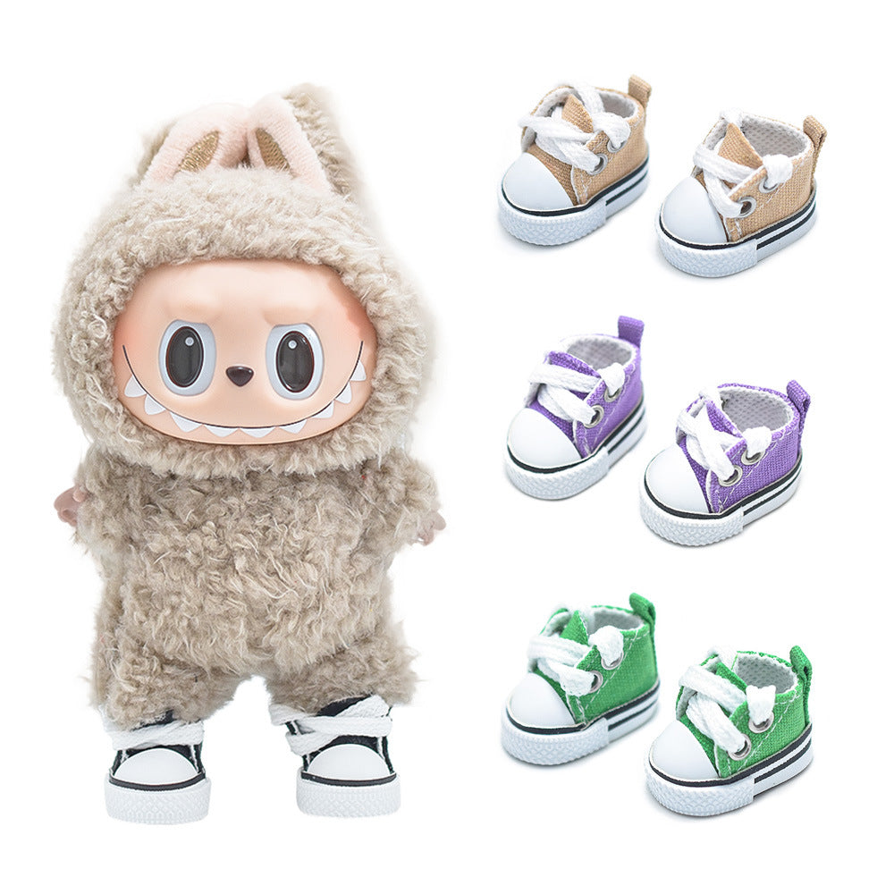 For Labubu Canvas Shoes 17CM Hanging Shoes Doll Clothes Accessories