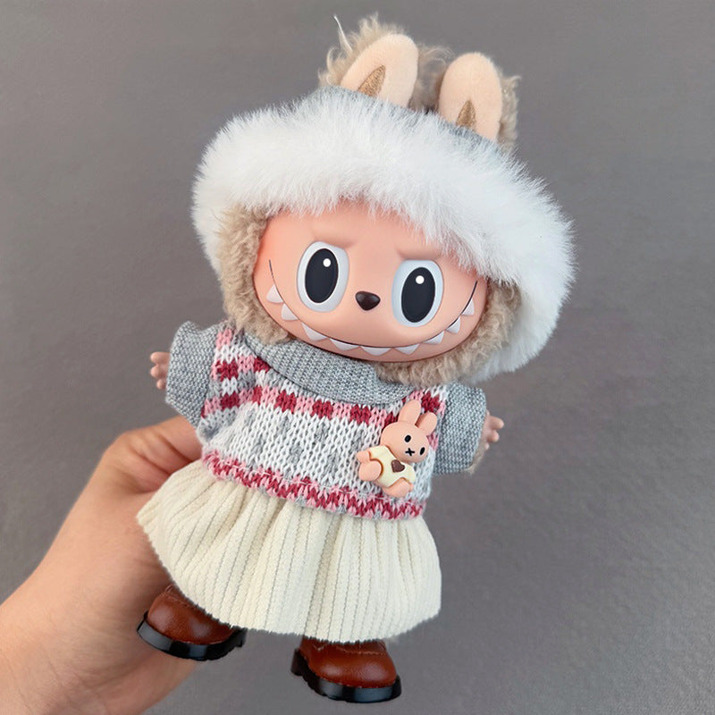 Doll Clothes Set For labubu 17cm Plush Doll Accessories Toys Birthday And Christmas Gifts