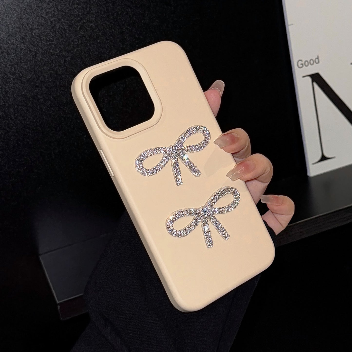 Candy color glitter bow case for iphone11 12 13 14 15 16 2025 trendy design