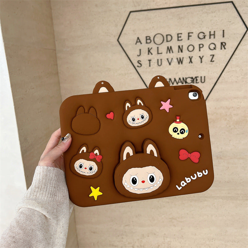 Cute Cartoon Labubu silicone case for iPad 10 10.2 pro 11 9.7 8.0 Case with Pencil Slot