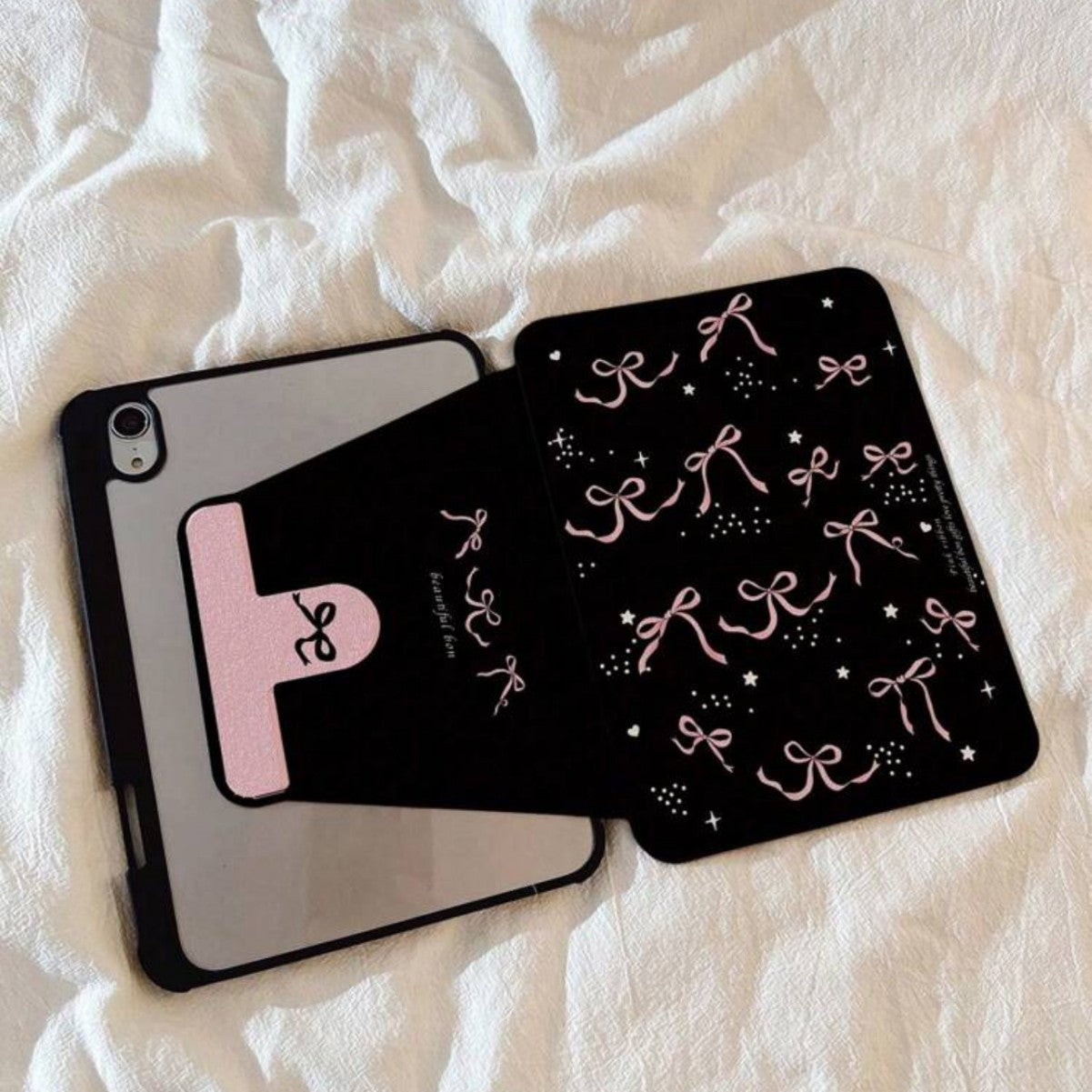 Black Bow Rotatablecover for iPad 10 Case with Pen Slot 10.2 Inch Protective Cover for ipad Air 654 Tablet case