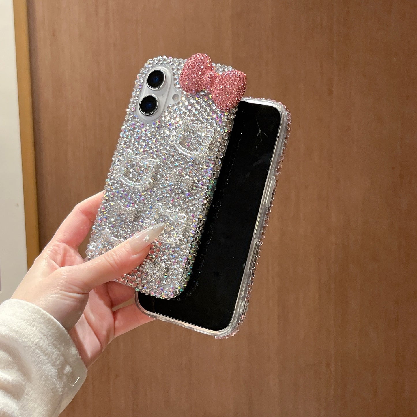 Cartoon bow bling case for iPhone16 pro max 15 14 13 12 11 new trendy cover hot sales