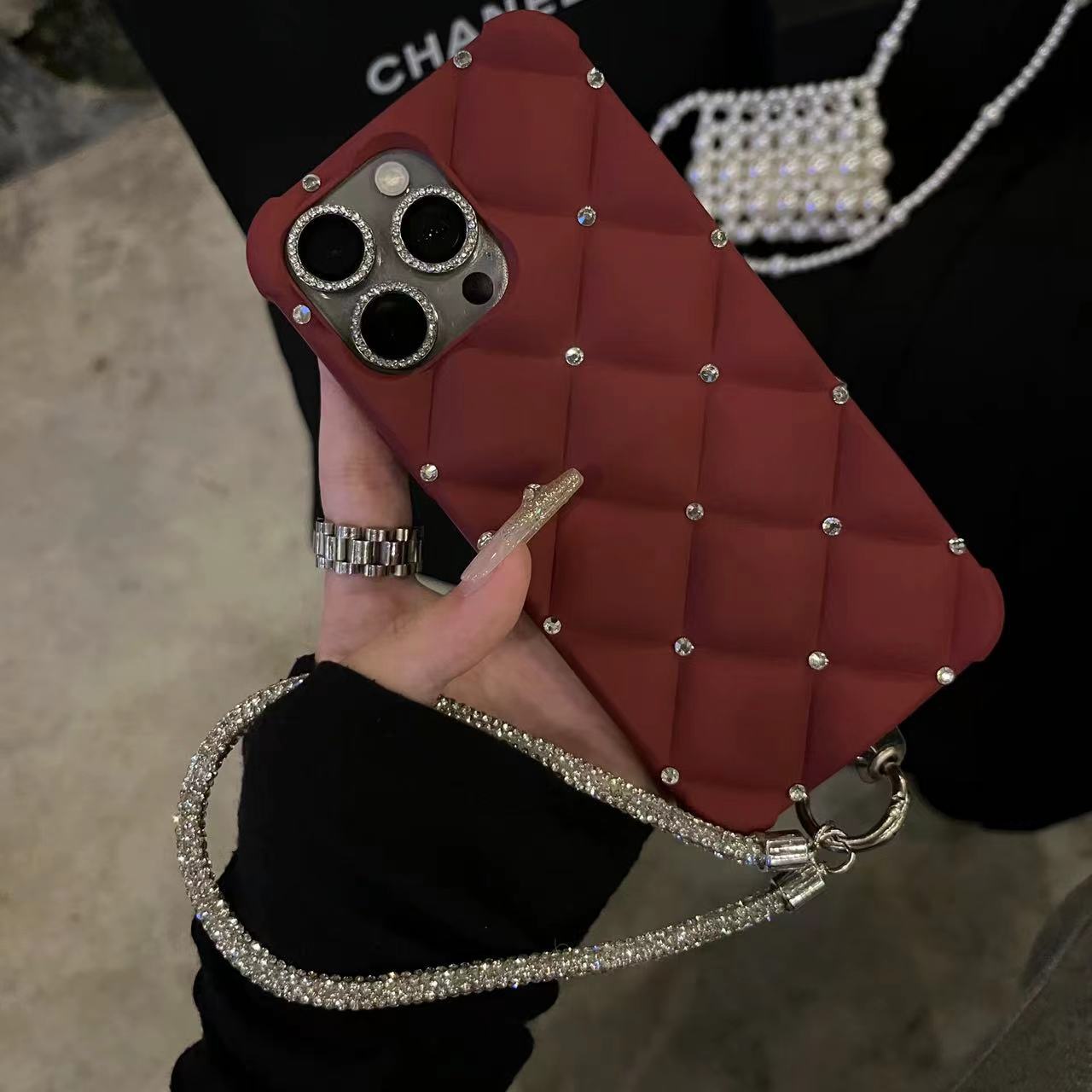 Premium Rhinestone Phone Case For Apple iPhone 16 Pro Max 16Pro 15 PM Shockproof Protective Cover With Luxury Design