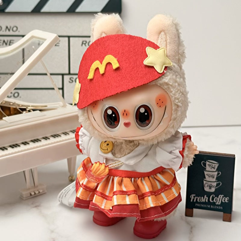 Doll Clothes Set For labubu 17cm Plush Doll Accessories Toys Birthday And Christmas Gifts