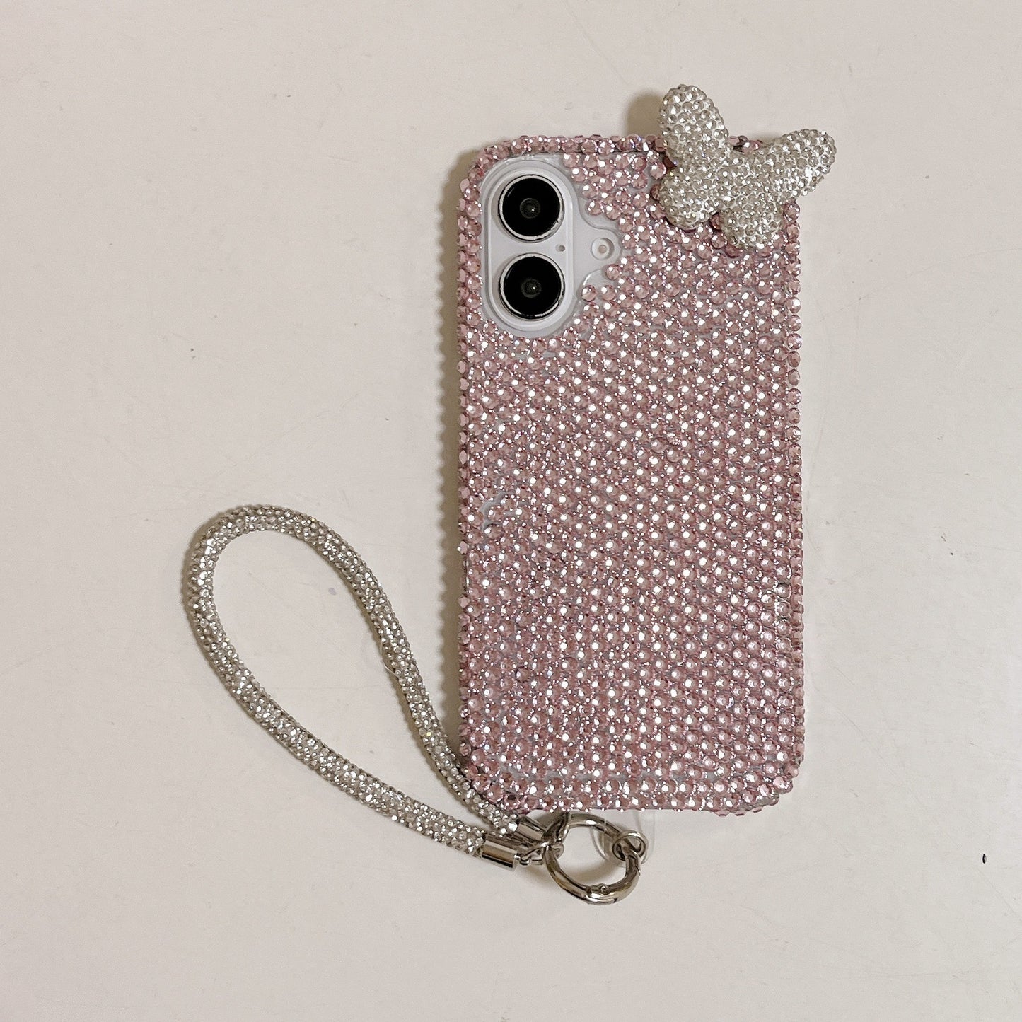 3D butterfly full bling cover for iphone 16 15 14 anti-drop protective cover for iphone 15 pro max with lanyard