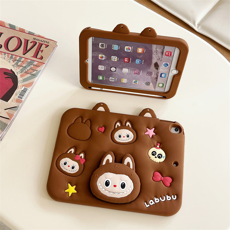 Cute Cartoon Labubu silicone case for iPad 10 10.2 pro 11 9.7 8.0 Case with Pencil Slot