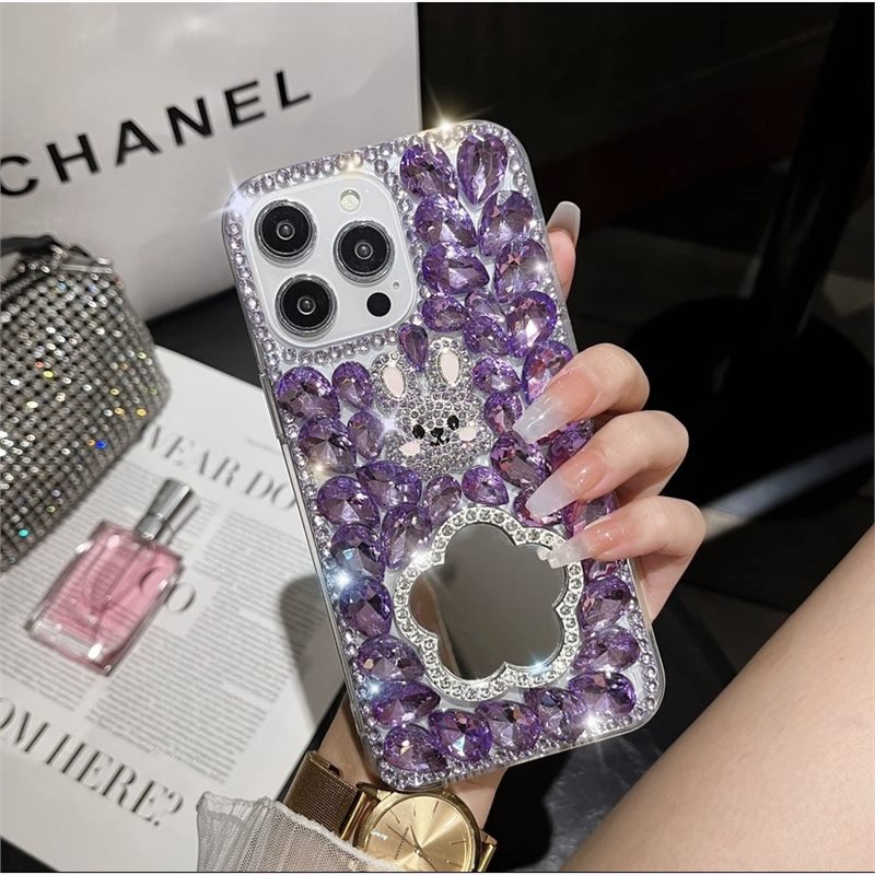 Luxury Diamond Mirror Case For iPhone 16 Pro Max 15 Pro Max 14 13 Pro Apple Phone Cover Shining Design