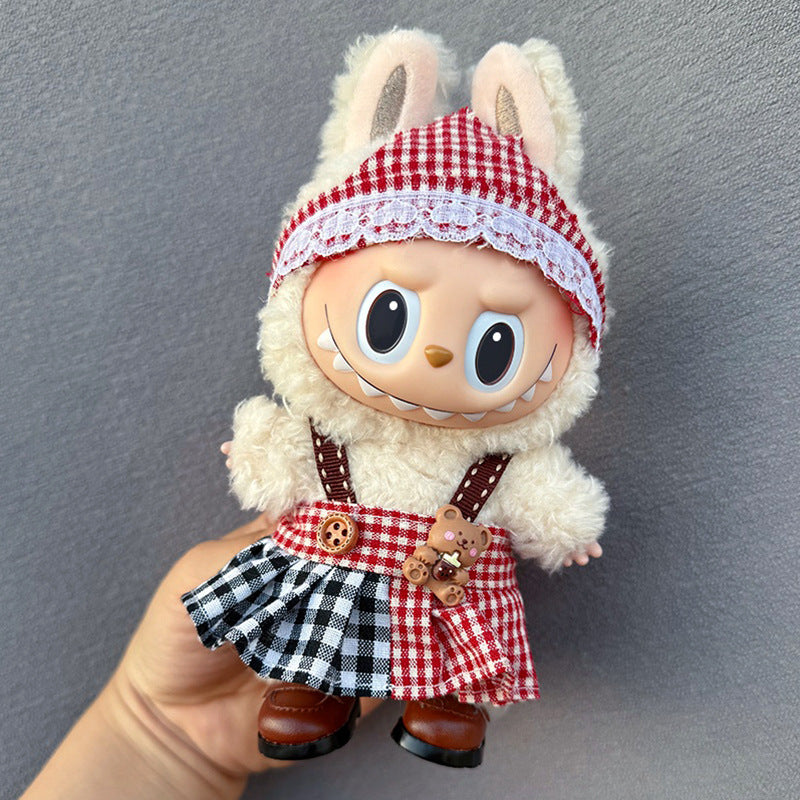 Doll Clothes Set For labubu 17cm Plush Doll Accessories Toys Birthday And Christmas Gifts