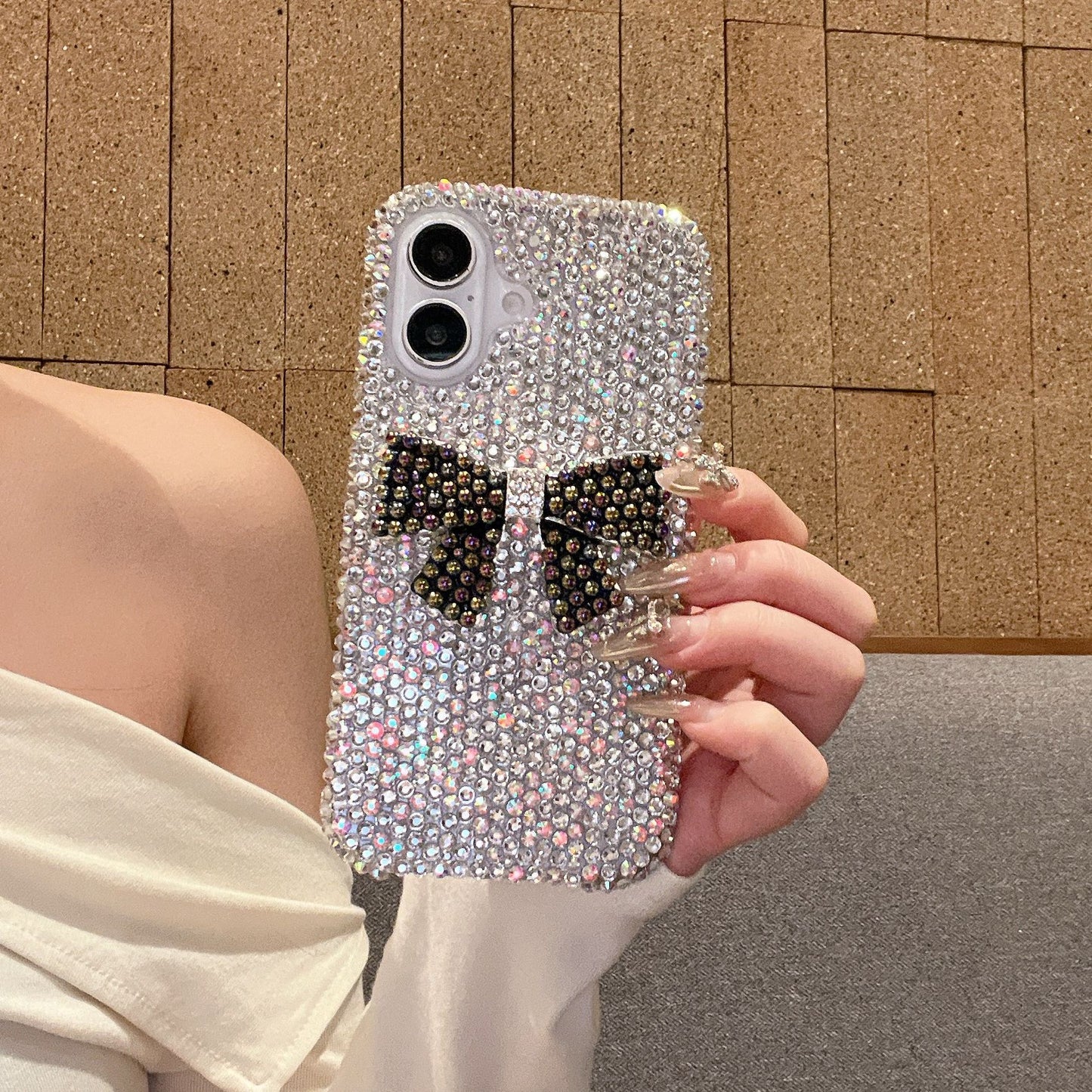 3D Pearl Bow Rhinestone Case for iPhone16 15 14 Pro Max Luxury new Cover for iphone16 15 14 phone cover