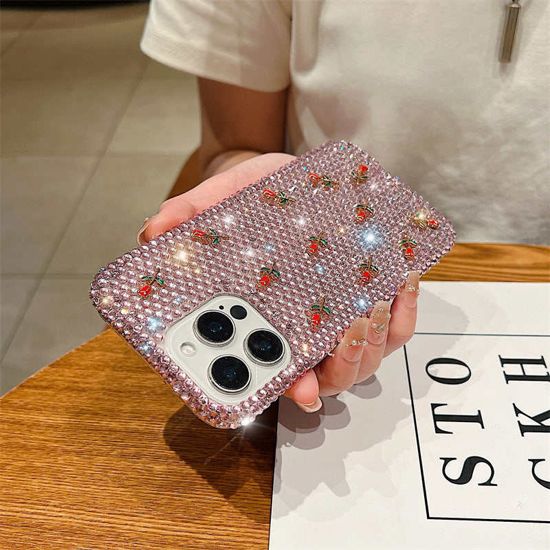 New Diamond Roses Bling Case for iPhone 16 Pro Max Full Screen 3D Flower Design Luxury Protective Cover for iphone 15 14 13 12 11