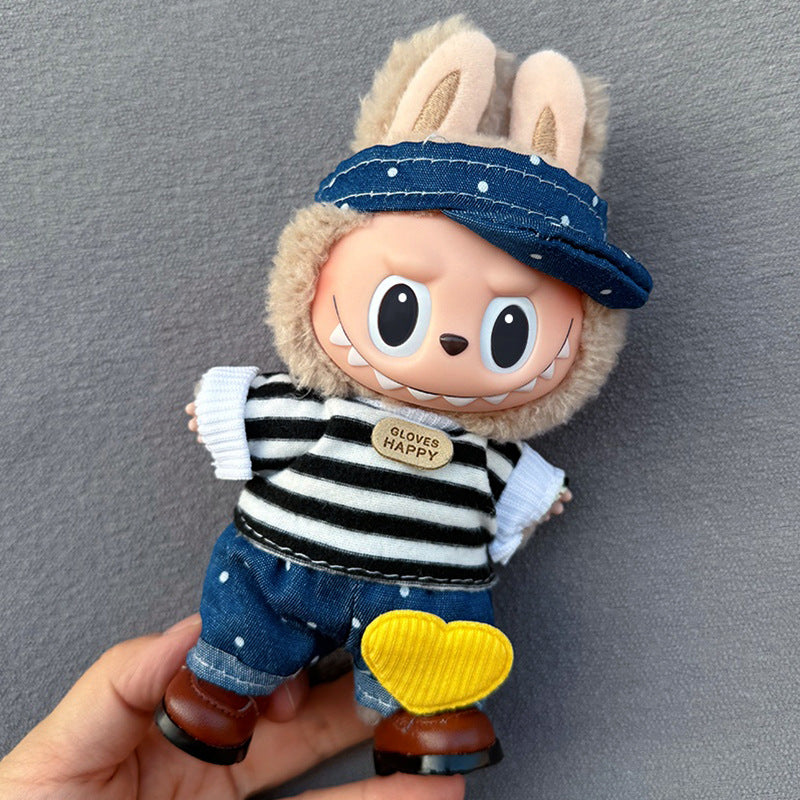 Doll Clothes Set For labubu 17cm Plush Doll Accessories Toys Birthday And Christmas Gifts