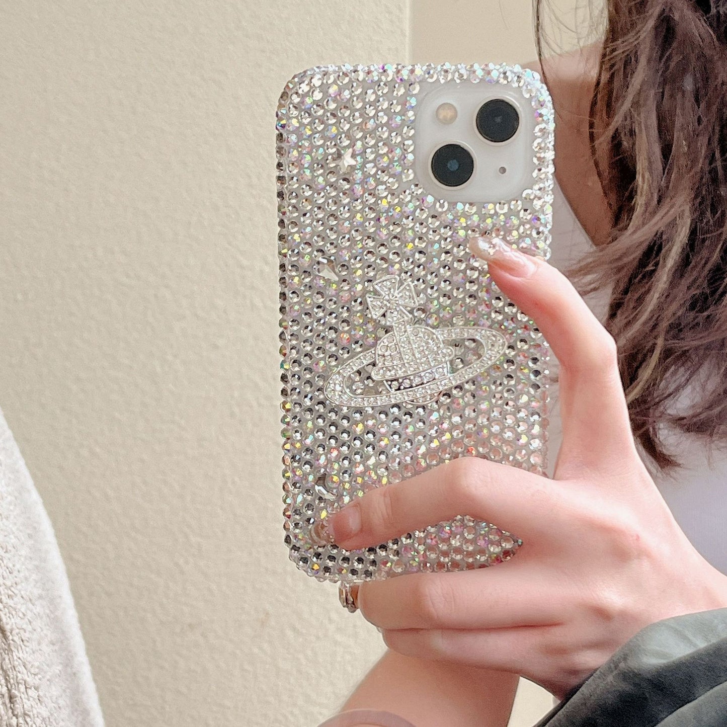 3D Rhinestone Luxury Diamond Phone Case For iPhone 16 15 14 13 Pro Max 13 14 15 16 plus Glitter Protective Cover