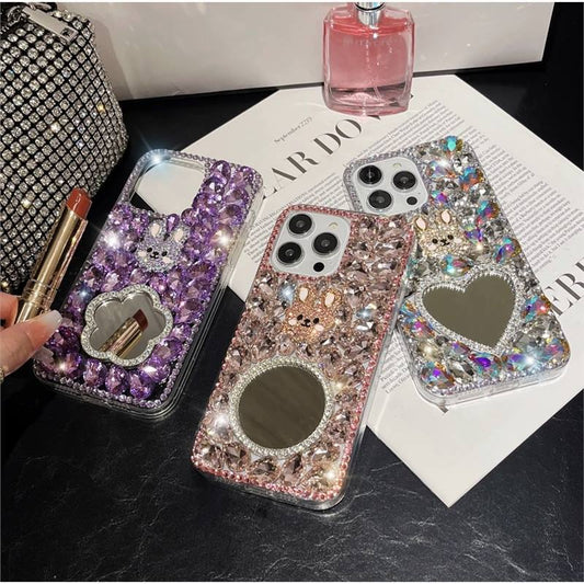 Luxury  Diamond Mirror Case For iPhone 16 Pro Max 15 Pro Max 14 13 Pro Apple Phone Cover Shining Design