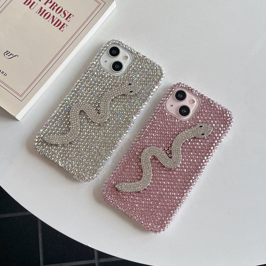 3D snake diamond case for iphone15 pro max  mobile phone case new for iphone 16 15 14 13 12 11