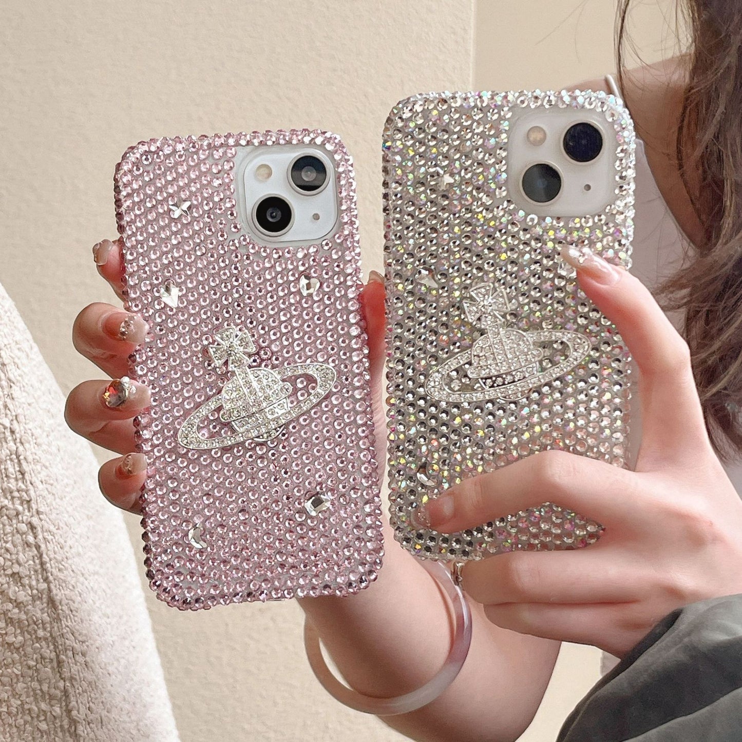 3D Rhinestone Luxury Diamond Phone Case For iPhone 16 15 14 13  Pro Max 13 14 15 16 plus Glitter Protective Cover