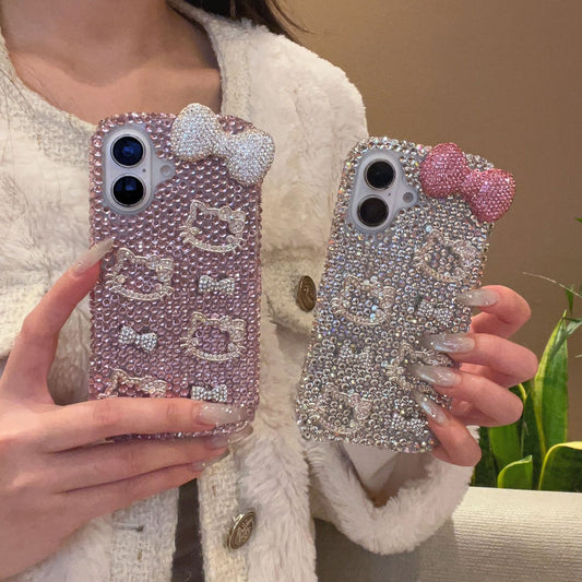 Cartoon bow bling case for iPhone16 pro max 15 14 13 12 11 new trendy cover hot sales