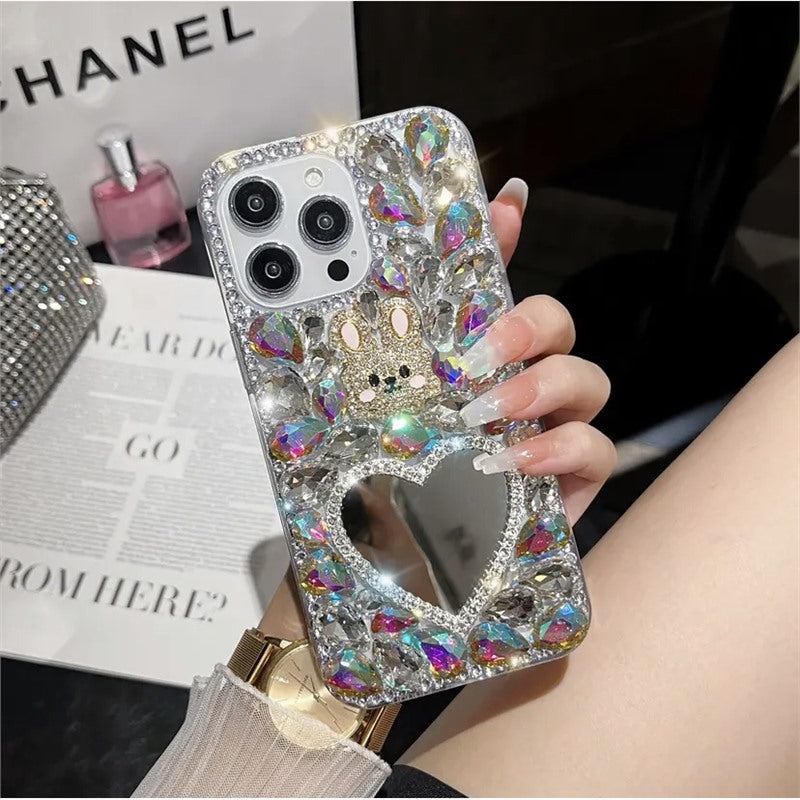 Luxury  Diamond Mirror Case For iPhone 16 Pro Max 15 Pro Max 14 13 Pro Apple Phone Cover Shining Design