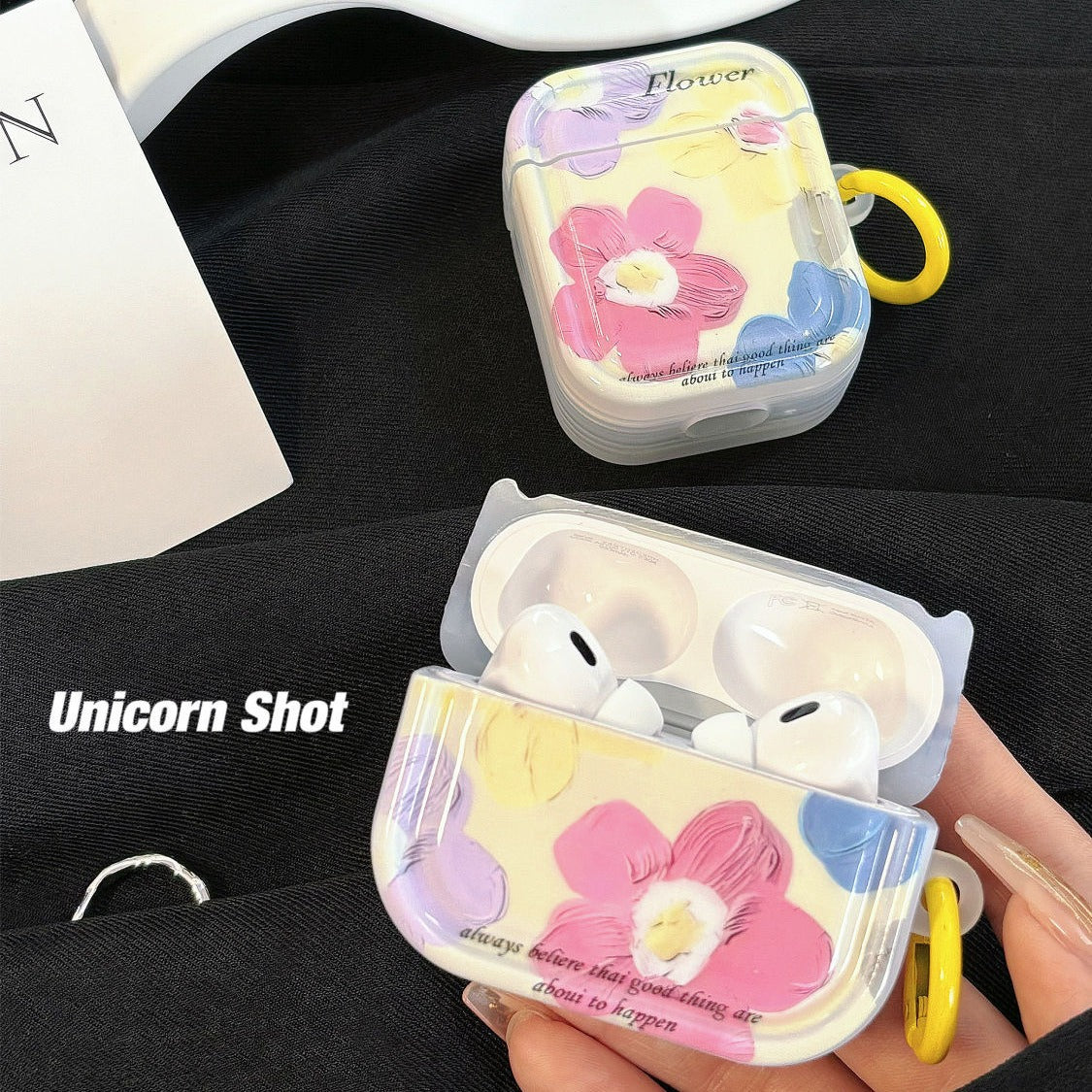Soft Anti Drop case for  AirPods 4 3 2 1 Case with Hand Chain Flower Protective Cover for airpods pro 2 1