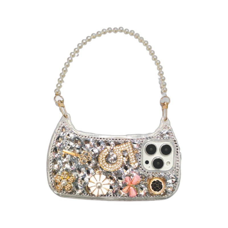 Handmade Bag Case for iPhone 16/15/14/13/12 Pro Max with Hanging Chain