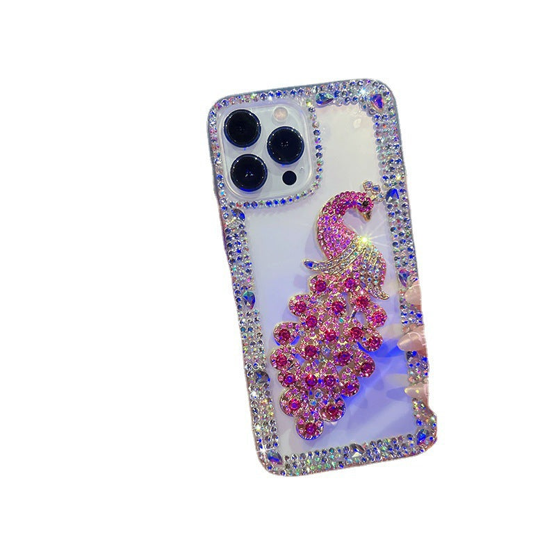 Luxury  rhinestone peacock case for iPhone 15 14 13 12 11