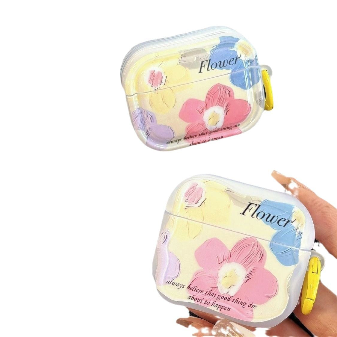 Soft Anti Drop case for  AirPods 4 3 2 1 Case with Hand Chain Flower Protective Cover for airpods pro 2 1